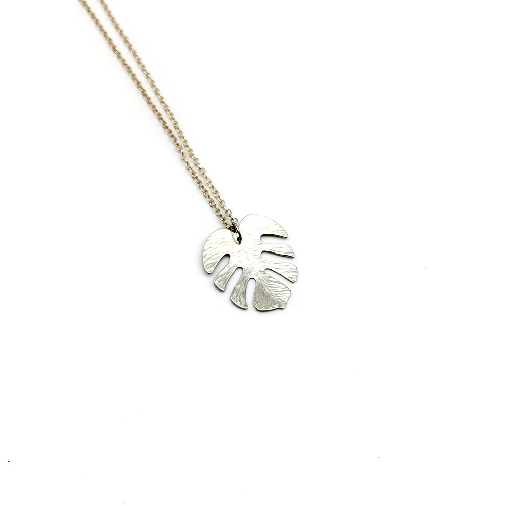 monstera leaf necklace Monstera Leaf Pendant Necklace – Handwork Ithaca's Artist Cooperative