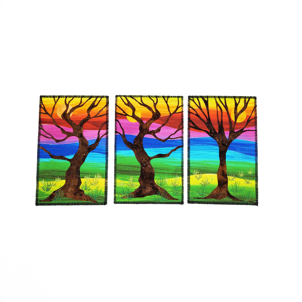 Tree in the Meadow Verticle Fabric Card