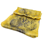 Yellow Botanical Satin Silk Scarf