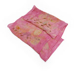 Pink Botanical Silk Wool Scarf
