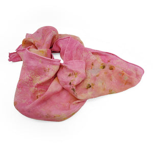 Pink Botanical Silk Wool Scarf