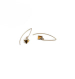 Gold Dipped Square Dangles Teal