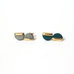 Semi-circle Stud Earrings Grey