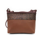 Botanical Leather Zip-Top Tote