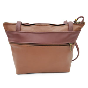 Botanical Leather Zip-Top Tote