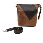 Brown & Tan Vegan Leather Handbag