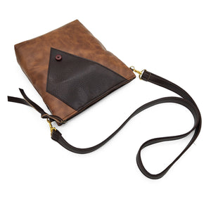 Brown & Tan Vegan Leather Handbag