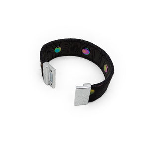 Black Fur & Rainbow Stud Bracelet