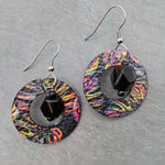 Rainbow and Agate Leather Earrings