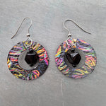 Rainbow and Agate Leather Earrings