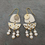 Leather & Freshwater Peal Earrings