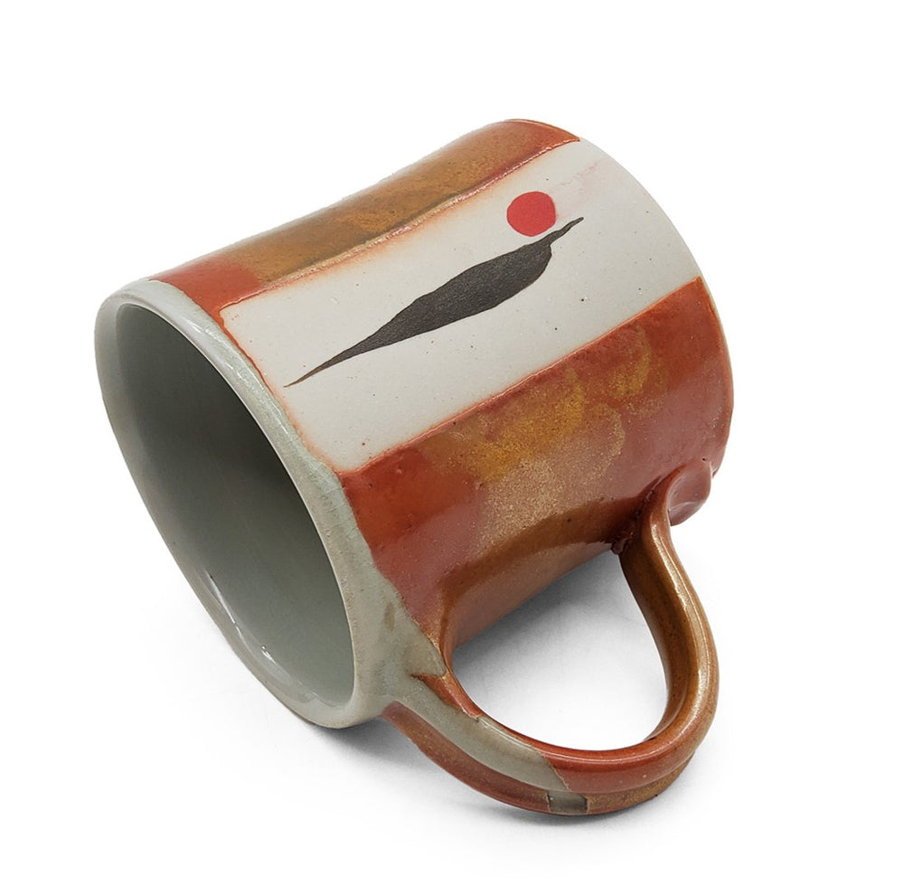 Short Metallic Amber Cat Eye Mug