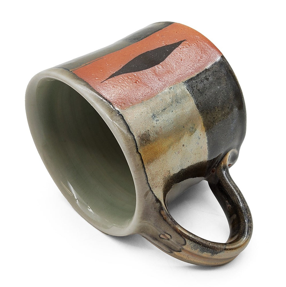 Short Metallic Grey Cat Eye Mug