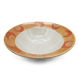 Orange Crescents Wide Serving Bowl