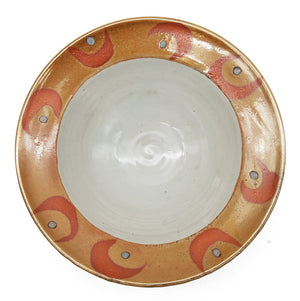 Orange Crescents Wide Serving Bowl