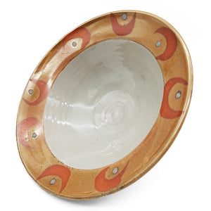 Orange Crescents Wide Serving Bowl