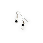 Black And White Double Circle Earrings