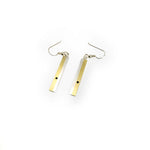 Brass and Silver Bar Earrings