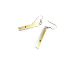 Brass and Silver Bar Earrings