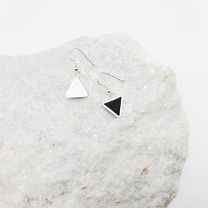 Black And White Triangle Earrings