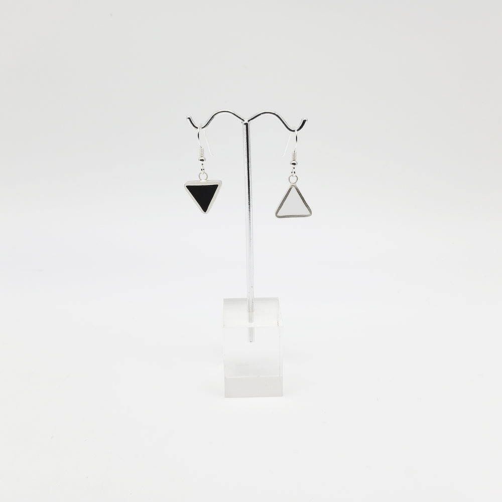 Black And White Triangle Earrings