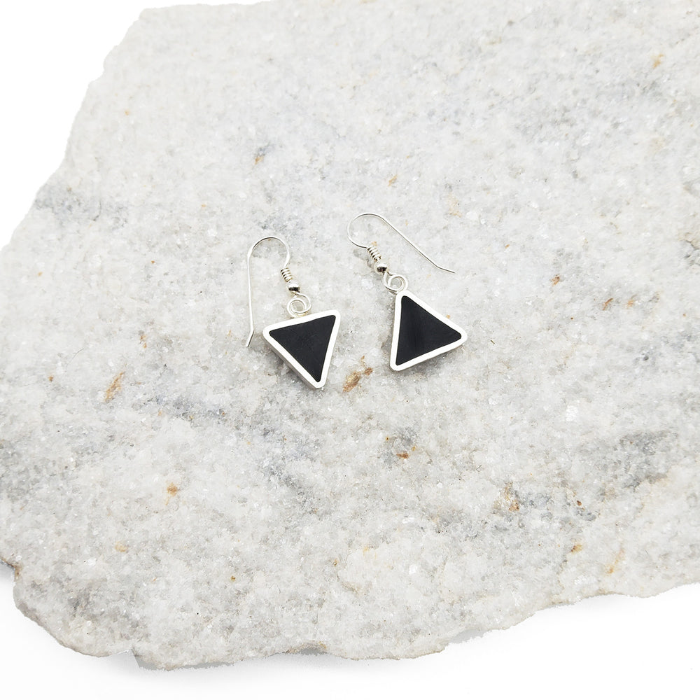 Black Triangle Earrings