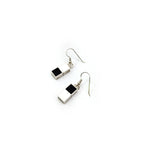 Black And White Stacked Squares Earrings
