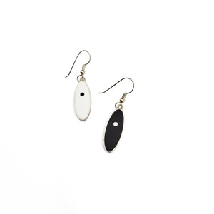 Black And White Oval Earrings