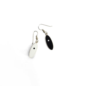 Black And White Oval Earrings