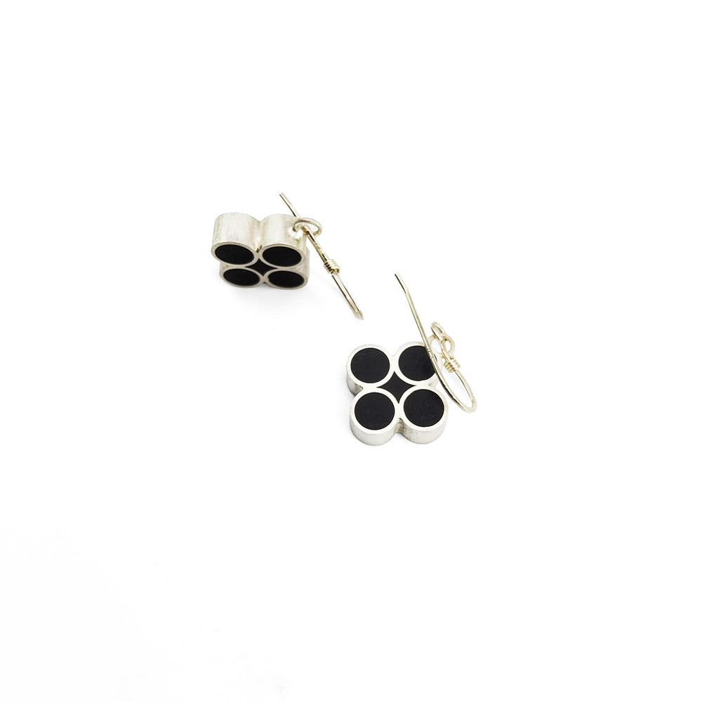 Black In Silver Earrings