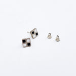 Black And White Square Studs