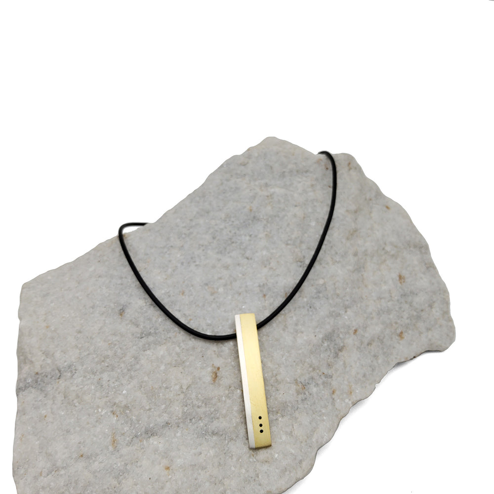 Brass Bar Dotted Necklace