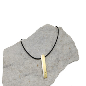 Brass Bar Dotted Necklace
