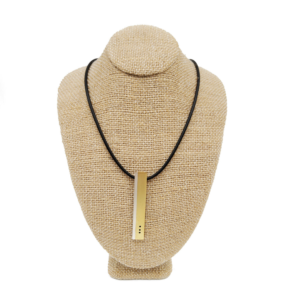 Brass Bar Dotted Necklace