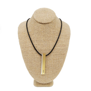 Brass Bar Dotted Necklace