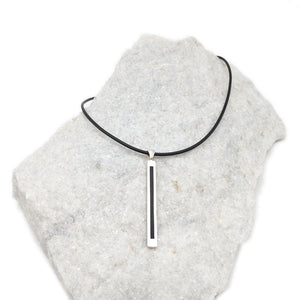 Black and Silver Bar Necklace
