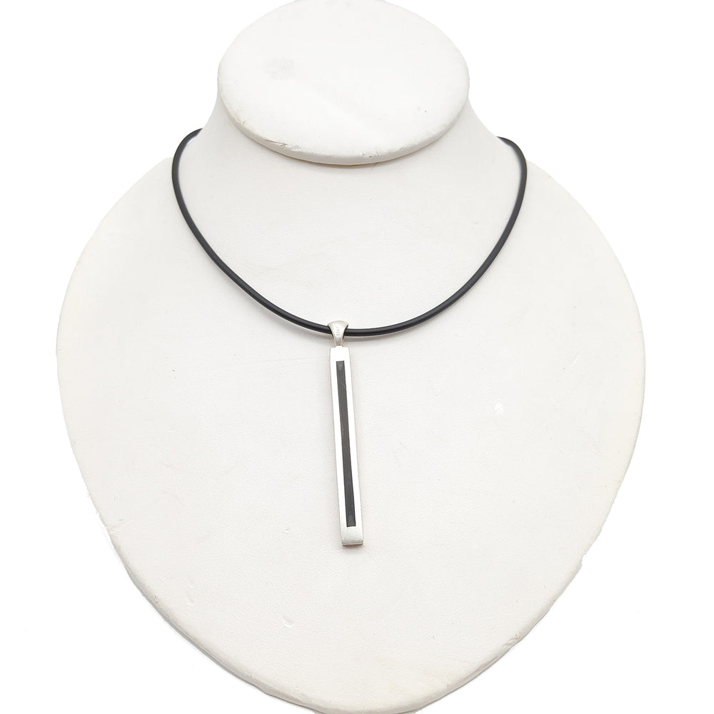 Black and Silver Bar Necklace