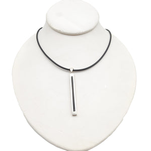 Black and Silver Bar Necklace