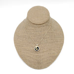 Black and Brass Swirl Silver Necklace