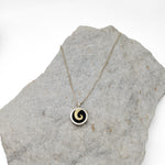 Black and Brass Swirl Silver Necklace