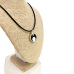 Black White and Brass Circle Necklace