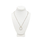 Silver White Circle Necklace