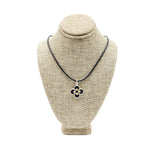 Black and Brass Four Circle Necklace