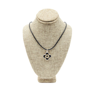Black and Brass Four Circle Necklace