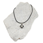 Black and Brass Four Circle Necklace