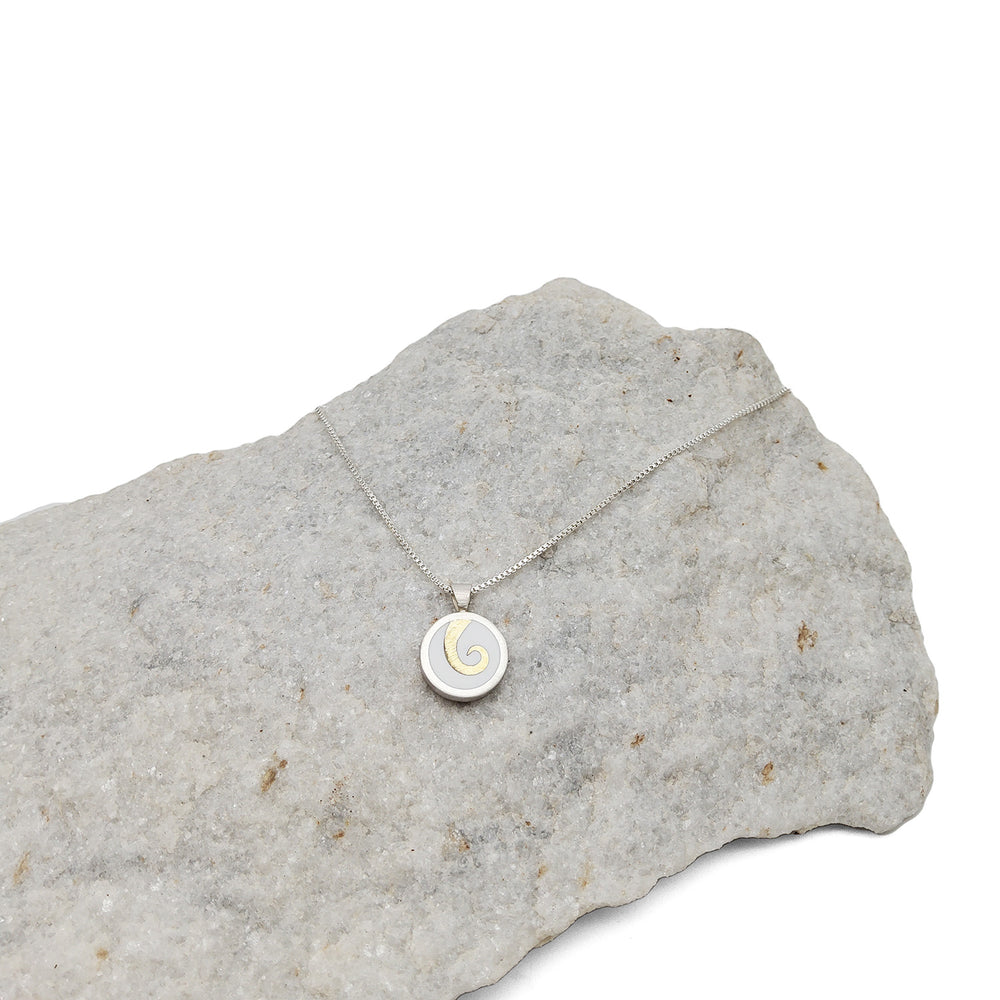 White Circle Swirl Necklace