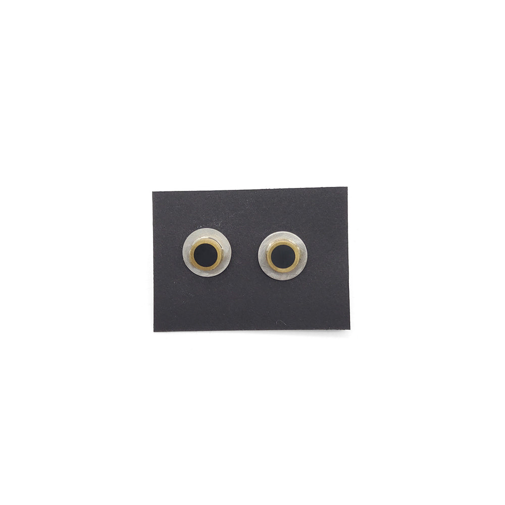Black and Brass Stacked Disc Post