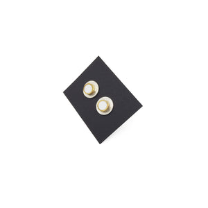White and Brass Stacked Disc Post