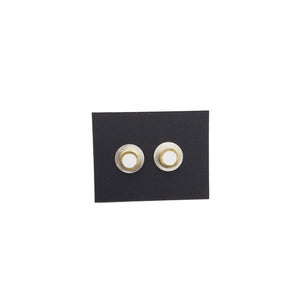 White and Brass Stacked Disc Post