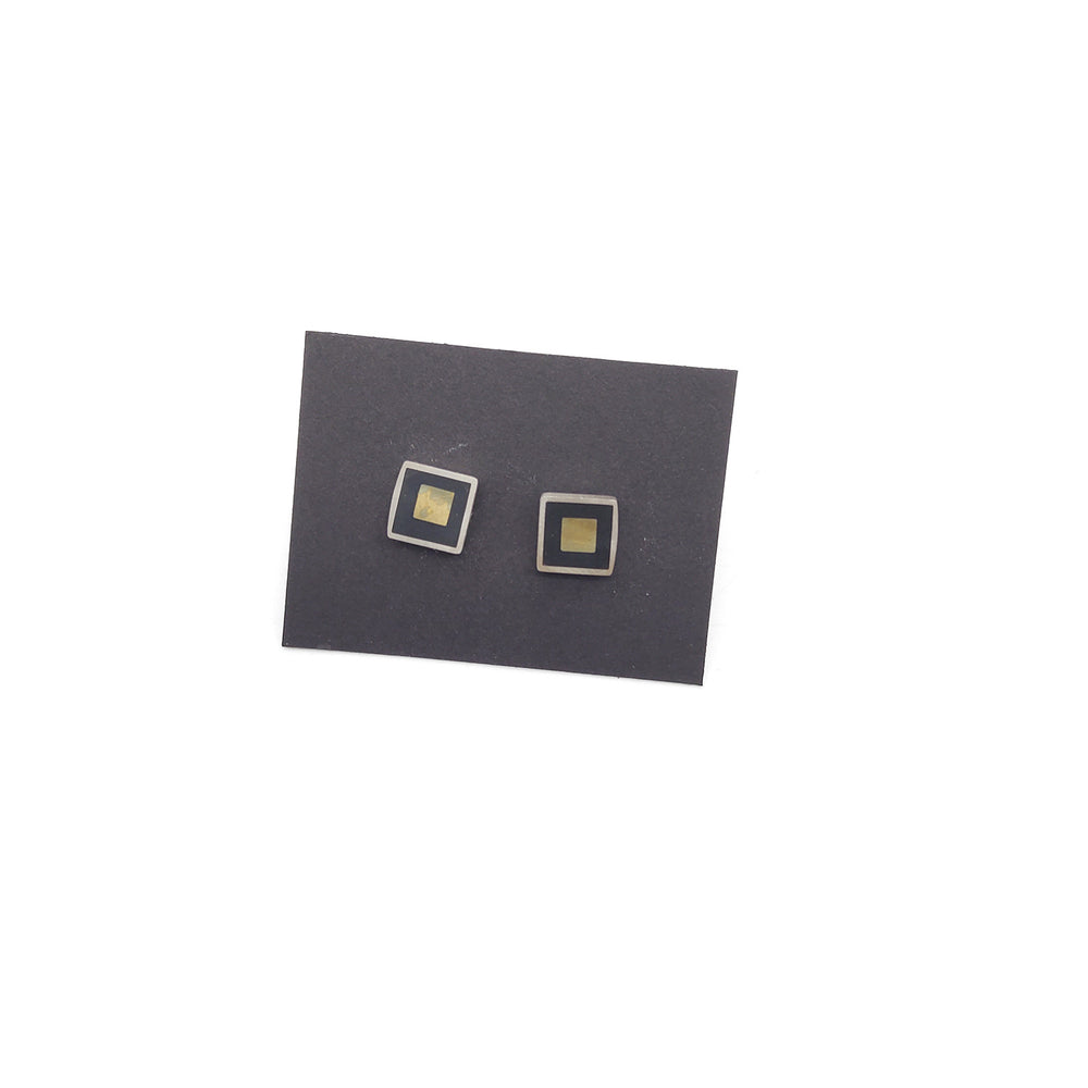 Brass & Black Square Post